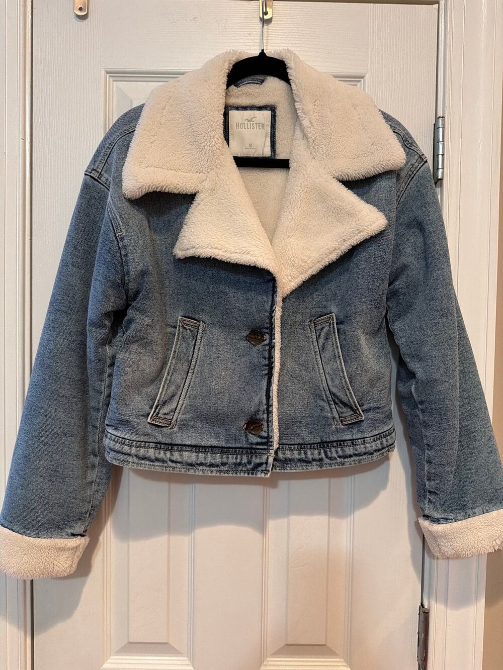 Hollister Faux Fur/Sherpa Lined Denim Jacket